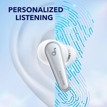 Soundcore by Anker Liberty 4, Noise Cancelling Earbuds, True Wireless Earbuds with ACAA 3.0, Dual Dynamic Drivers for Hi-Res Premium Sound, Spatial Audio with Dual Modes, All-New Heart Rate Sensor - White