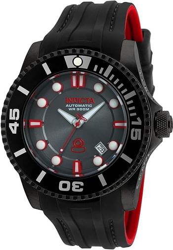 Invicta Men's Grand Diver 47mm Black Stainless Steel Automatic Watch With Black Silicone Band 20205