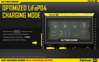 NITECORE D4 Digicharger for Rechargeable Battery with LCD Display