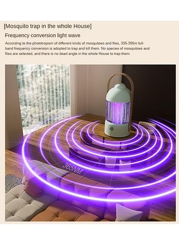 Electric Insect Killer 4000mAh 3 in 1 Night Light Camping Lamp USB Rechargeable Mosquito Trap for Bedroom Garden Camping (Multicolour)