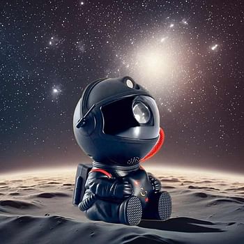 Kids Gift Projector Lamp Modern Black Astronaut with Aurora Space Star LED Light