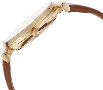 Anne Klein Women's Glitter Accented Strap Watch Quartz Movement - Brown, Gold