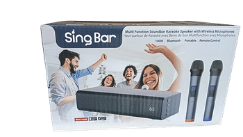 Pure Acoustics SingBar Portable Karaoke Bluetooth Speaker (with Remote and Dual-mic) - Black