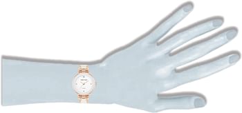 Anne Klein Women Genuine Diamond Dial Bangle Watch Quartz Movement - White, Rose Gold