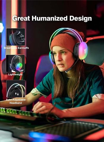 onikuma X25 Gaming Headset Over-Ear Gaming Wired Headphones with Mic for PS4/PS5/XOne/XSeries/NSwitch/PC - multicolor