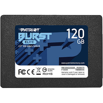 Patriot Memory Burst Elite SATA 3 120GB SSD 2.5" Solid State Drive (PBE120GS25SSDR)