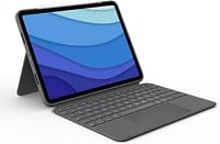 Logitech Combo Touch iPad Pro 11-inch (1st, 2nd, 3rd, 4th generation - 2018, 2020, 2021, 2022) Keyboard Case - Detachable Backlit Keyboard, Click-Anywhere Trackpad  Arabic Layout - Grey