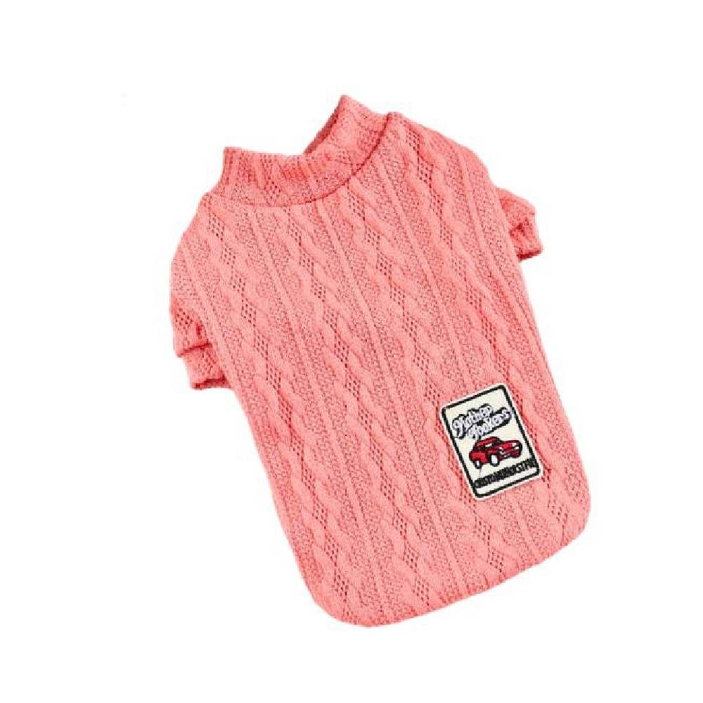 Hong Pet Wave Striped Clothes Knitted Shirt - Rose Red Small