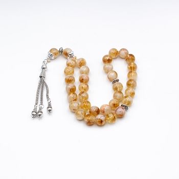 Tasbih Natural Crystal Citrine Prayer Beads (10mm – 33 beads)