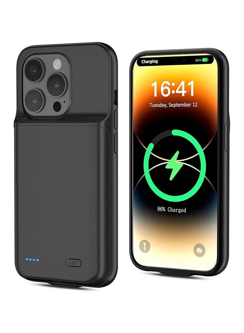 Battery Case for iPhone 15 Pro Max, 2024 Newest 7000mAh Portable Protective Charging Case Compatible with iPhone 15 Pro Max (6.7 inch) Rechargeable Extended Battery Charger Case (Black)