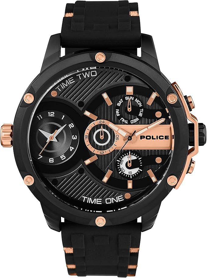 Police Men's Multi dial Quartz Watch with Silicone Strap PL.15049JSB/02P