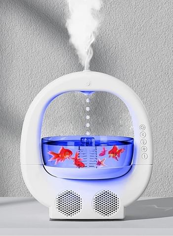 Multi-Function Y11 Anti-Gravity Humidifier, Water Drop Humidifier with Bluetooth Speaker | Night Light & Decorative Fish Tank