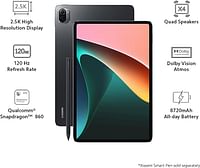 Xiaomi Pad 5 Qualcomm Snapdragon 860 120Hz Refresh Rate 6GB 128GB 2.5K+ Display (10.95-inch/27.81 cm)|1 Billion Colours Dolby Vision Atmos Quad Speakers Wi-Fi - Gray