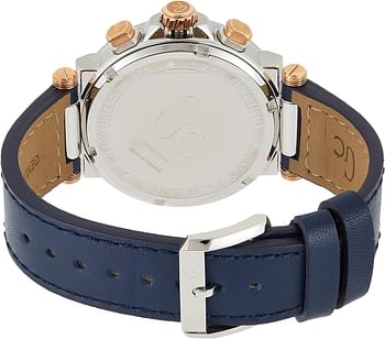 Gc Men's Quartz Watch, Analog Display And Leather Strap Y37004G7 - Blue