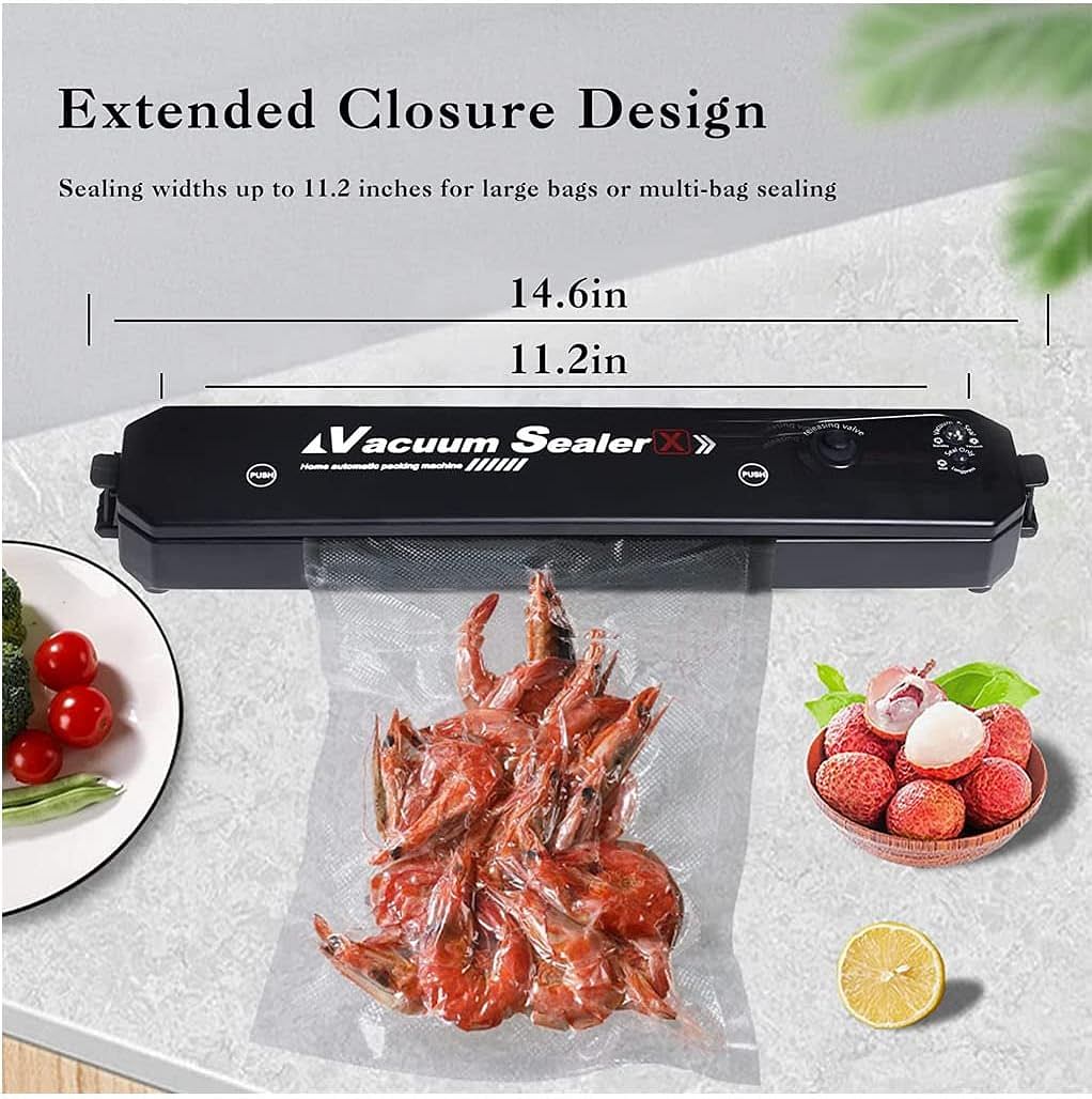 Vacuum Sealer Food Saver Vacuum Sealer Machine One Touch Automatic For Food Preservation With 10Pcs Sealer Bags