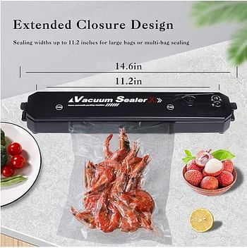 Vacuum Sealer Food Saver Vacuum Sealer Machine One Touch Automatic For Food Preservation With 10Pcs Sealer Bags