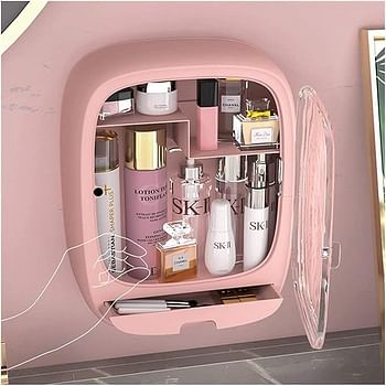 New Modern Best Quality Makeup Organizer, Cosmetic Organizer for Bathroom, Wall-Mounted Makeup Storage Box, Organizer and Storage of Dustproof & Waterproof Cosmetics Fits Skin Care Products Makeup Gift For Wife, Friends On New Year and Christmas