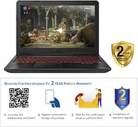 Asus FX504GE-DM231T TUF Gaming Laptop - Intel Core i7-8750H, 15.6-Inch FHD, 1TB + 256GB SSD, 16GB, 4GB VGA-GTX1050Ti, Eng-Arb-KB, Windows 10, Red Pattern Plastic