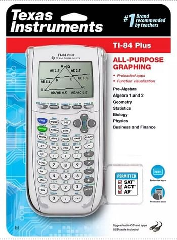 Texas Instruments Graphing Calculator TI-84 Plus - White