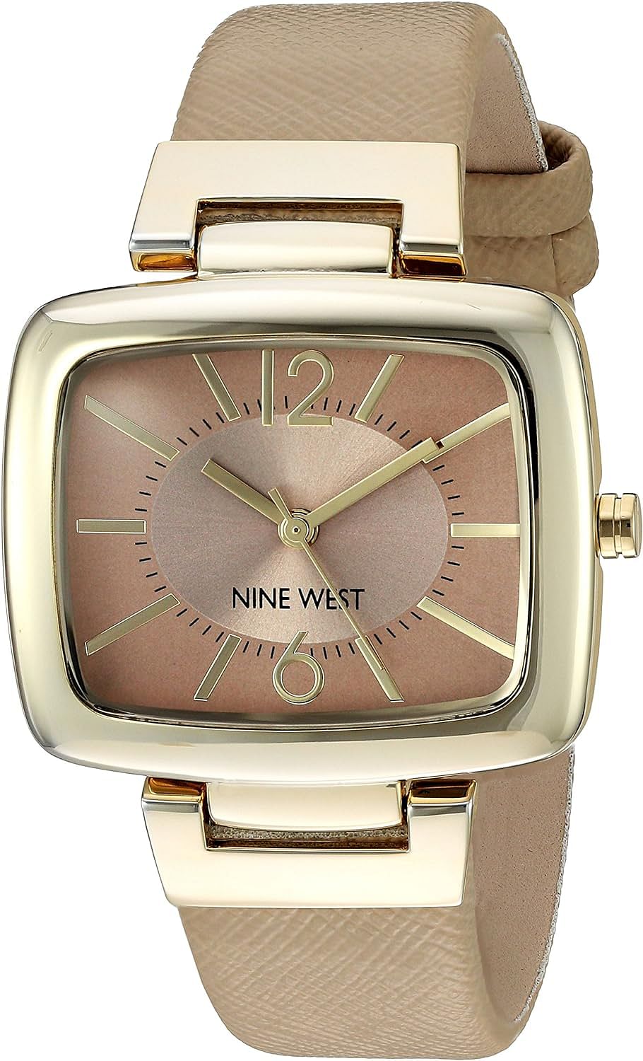 Nine West Women's Strap Watch Natural Tan/Gold