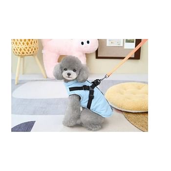 Hong Pet Chest Strap Cotton Coat - Blue Small