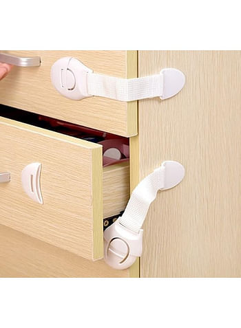 Child Safety Cabinet Locks Heavy Duty Spring-Loaded Baby Proof Latch for Cabinets Drawers Appliances Easy Install with Adhesive Durable Invisible Design Plain White