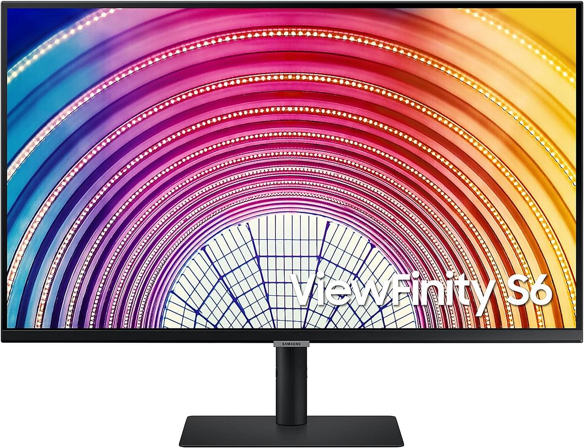 SAMSUNG S60A Series 27 Inch WQHD 2560x1440 Computer Monitor 75Hz, IPS Panel, HDMI, HDR10 1 Billion Colors, Height Adjustable Stand, TUV Certified Intelligent Eye Care LS27A600NWNXGO - Black