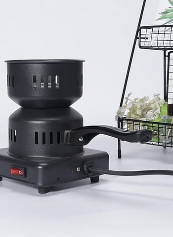 Electric Charcoal Burner with Ventilation Slots and Safety Handle