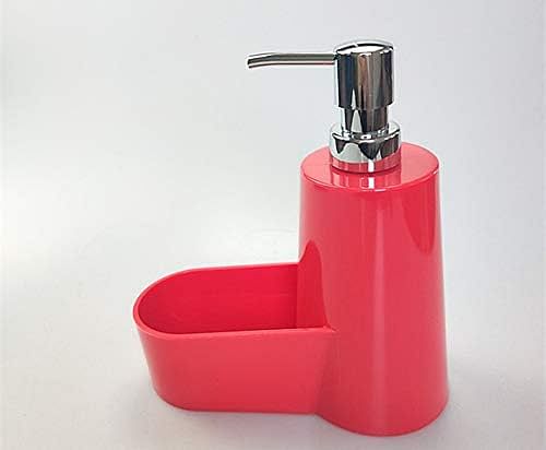 GulfDealz Liquid Hand soap Dispenser and soap dish combined- Red