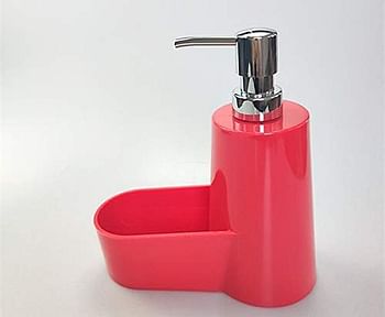 GulfDealz Liquid Hand soap Dispenser and soap dish combined- Red