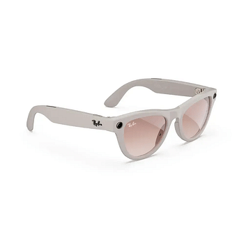 Rayban Meta Skyler Smart Sunglasses Shiny Chalky Gray  - Cinnamon Pink