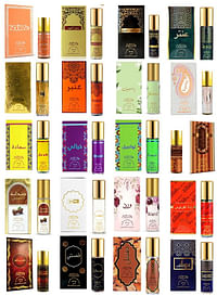 20 Pieces Roll On Alchohol Free Grand Collection Nabeel Dahn al Oud Amiri Gold Ghadeer Saada Khayali Tawasul Musk Jannet Antar Nasaem Qisaty Sandal Sandalia Makh Ward Jasmine Tajebni Amber 6 ML