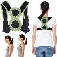 Posture Corrector for Women Men Upper Back Brace Helps Relieve Back Strain Slouching & Text Neck, Eight Points of Support One Size Fits Most Adjustable Straps Sitting Posture Correction Belt