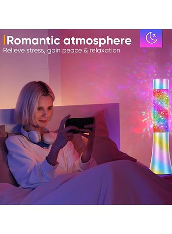 Glitter Lamp Colorful Light, Night Light LED Glitter Lamp, Children's Room Gadgets USB Power Supply Mood Light, Liquid and Sequins Rotating Living Room Bedroom Office Decoration-Multicolour