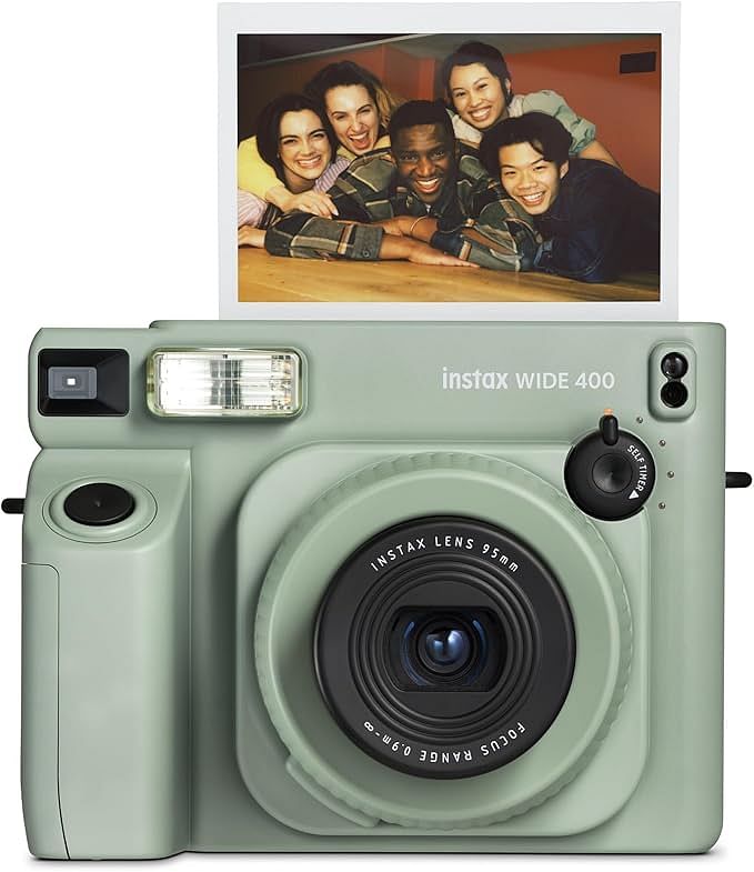 instax WIDE 400 instant camera, Automatic exposure and flash control, WIDE picture format, tripod socket, Green