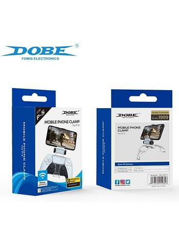 DOBE PS5 Controller Mobile Gaming Clip for Playstation 5 Dualsense Controller Remote Play Mobile Phone Holder Clamp Adjustable Phone Mount Clip (TP5-0527 B)