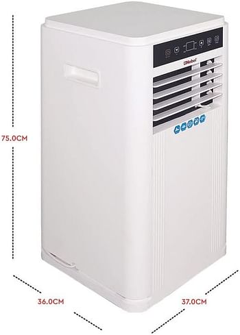 Nobel Portable Air Conditioner 0.75 Ton 9000 BTU, R410a Refrigerant, Rotary Compressor, LED Display, Electronic Control, T1 Climatic Conditions NPAC9000 - White