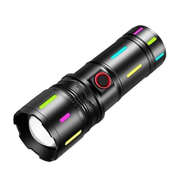 Zoom In Out Aluminium Free USB Type C Flashlight 5 Mode XA-B706