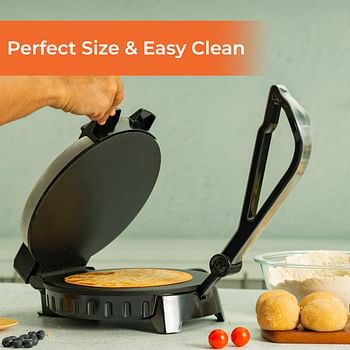 Geepas Mexican Style Tortilla Press Roti/Chapati Maker |Ideal for Making Homemade Tortillas Tacos Flatbreads Chapati Roti Non-stick coating Lightweight & Compact Design