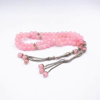 Tasbih Natural Crystal Rose Quartz Prayer Beads (10mm – 33 beads)