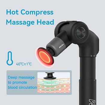 KiCA EVO Electric Deep Tissue Percussion Massager Massage Gun with 12 MM Amplitude 3200RPM for Muscle Sore Therapy Back Full-body Muscle Foldable and Extendable Heated head