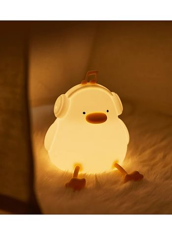 Duck Silicone Night Light for Children with Timer Usb Rechargeable Dimming Touch Lamp Sleeping Bedroom Cartoon Animal Decor Gift