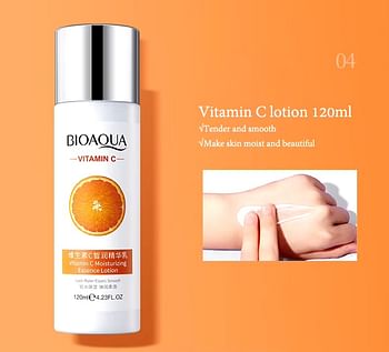 6Pcs BIOAQUA Vitamin C Skin Care Sets Moisturizing Hydrating Eye Face Cream Facial Serum Cleanser Skin Care Set