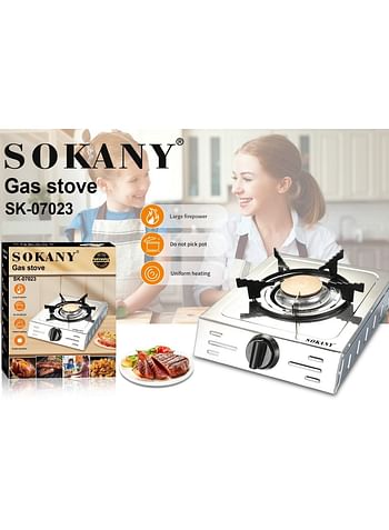 Sokany SK-07023 Single Burner Stainless Steel Gas Cooker