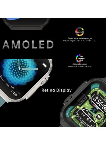 Smartwatch OA88, AMOLED Ultra Clear Screen, 3D Flexible Surface Design Amoled-A88 Connected IOS/Android Sports Watch for Men-Multicolour