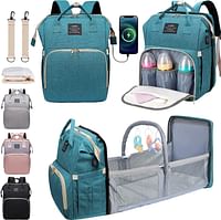 Diaper Bag Backpack Baby Bag Diaper Bag with Changing Station & Toy Bar Baby Girl Boy Diaper Bag for Dad Mom Travel Baby Shower Gifts Large Capacity 900d Oxford USB Port 3 Toys