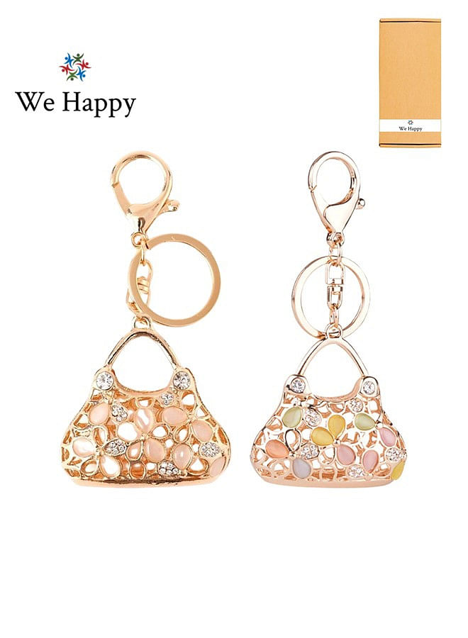 Pack of 2 Hand Bag Shape Key Ring Cute Women Fashion Bag Car Pendant Key chain Combo