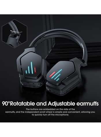 ONIKUMA B60 Wireless Compatible Headphones With LED Light Professional Gaming Headsets Foldable Earphones For PC PS5