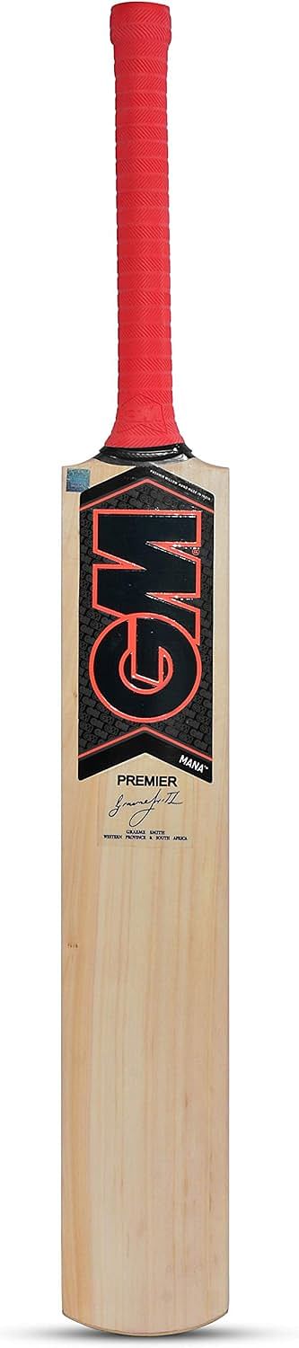 GM Mana Premier Kashmir Willow Cricket Bat for Leather Ball Full Size Light Weight Free Cover (1601188)