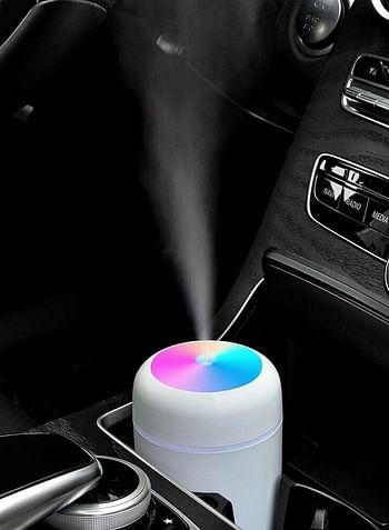 Portable Humidifiers H2O Mini with Colorful Light for Room, Bedroom, Office, Car - White